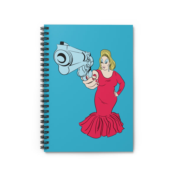 Babs With Gun Spiral Notebook - Ruled Line - MISTERBNATION