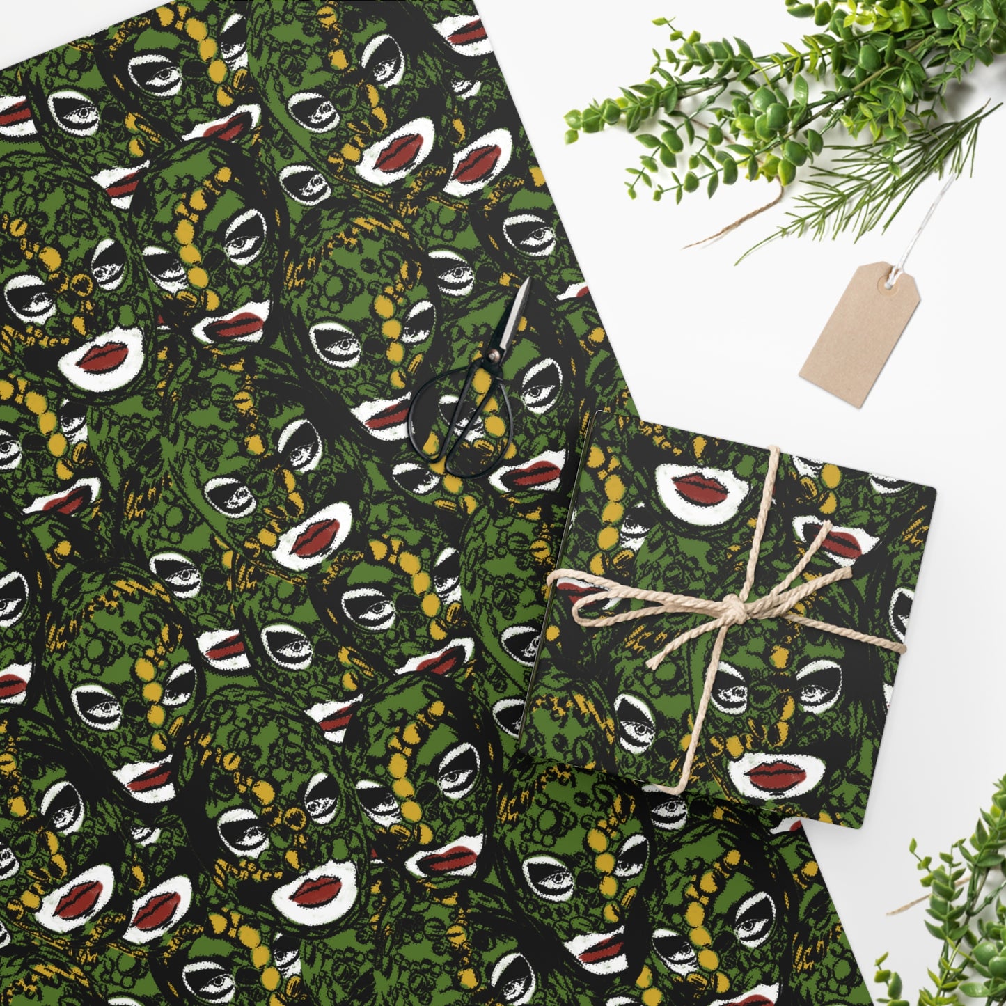 Green Leigh Wrapping Paper